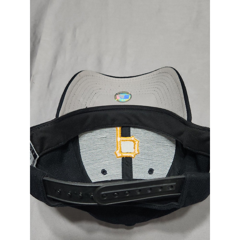 Puma Logo Athletic Pittsburgh Pirates MLB Snapback Hat Black Yellow DB04160635 - Picture 7 of 8